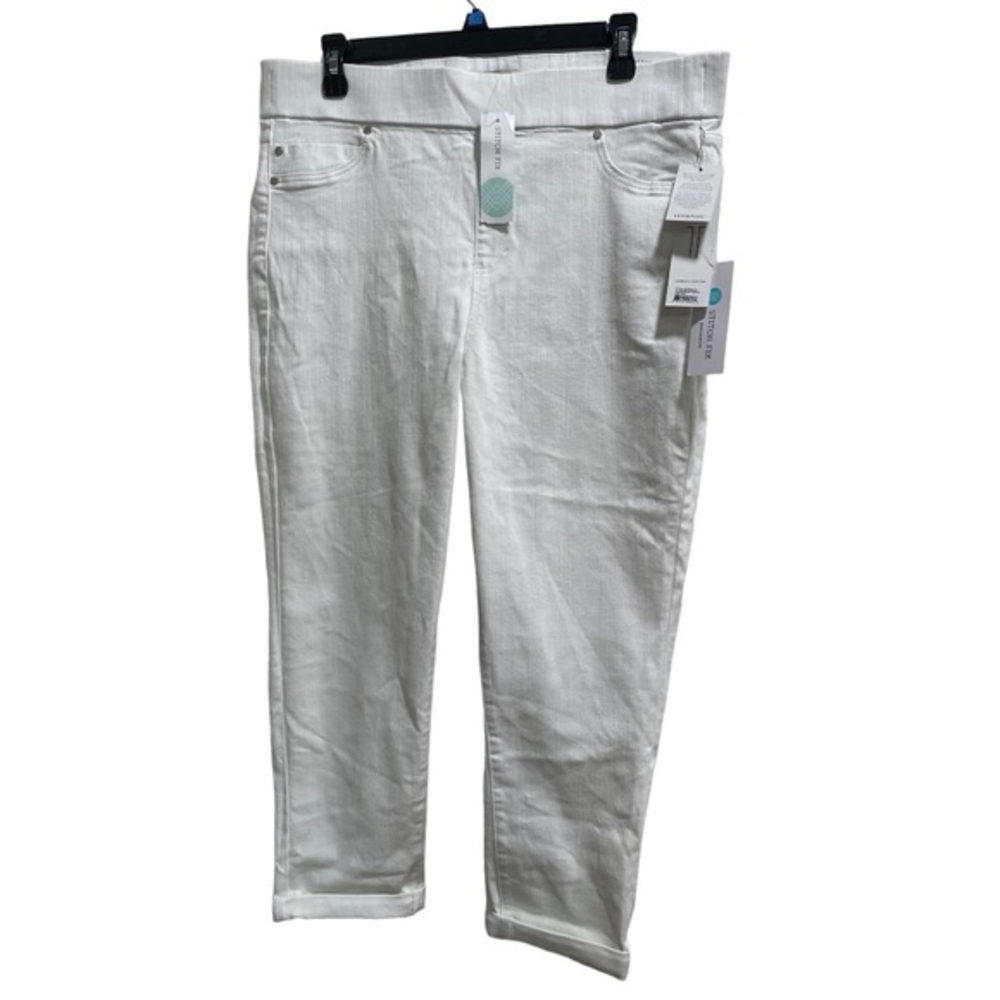 Liverpool Mirabella Roll Cuff Skinny Jean, Bright‎ White size 12/31 NWT